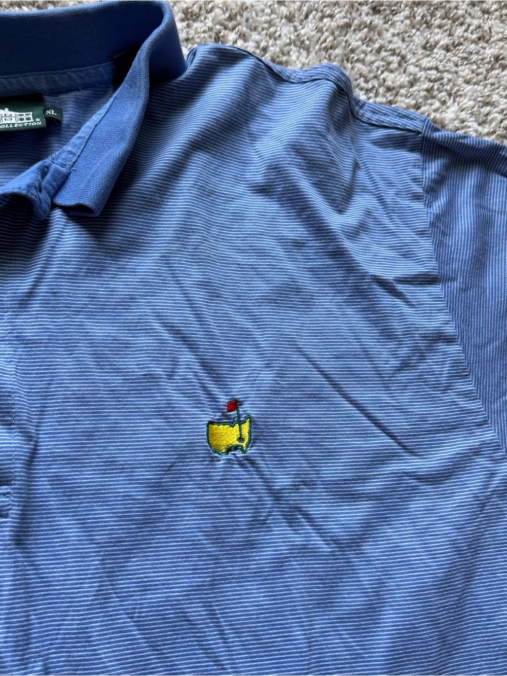 Clubhouse Collection Masters Golf Tournament blue collared polo shirt